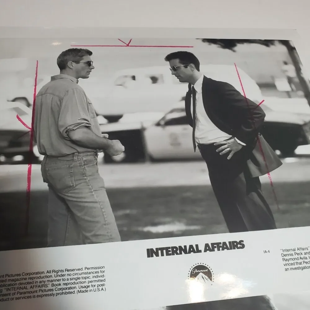 Internal Affairs 1990 8x10 B&W Movie Photos Set Of 4 Richard Gere Baldwin Travis - Picture 3 of 12